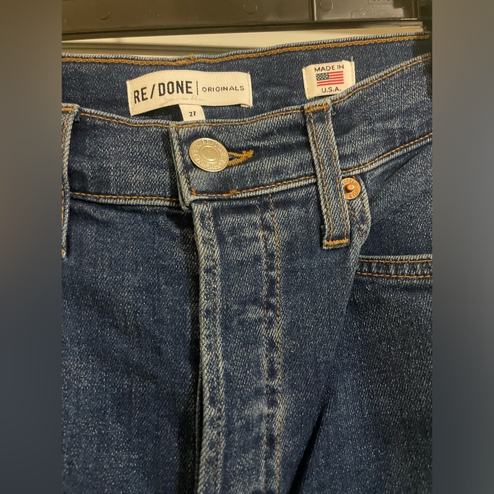 RE/DONE high rise ankle crop stretch skinny jean